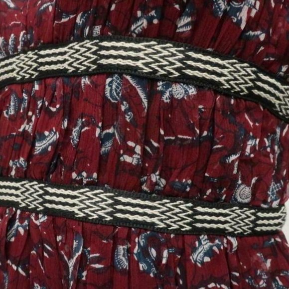 NWOT Isabel Marant Etoile 100% Silk Balzan Red Dress - Size FR38/US6 (Medium) - Picture 6 of 9